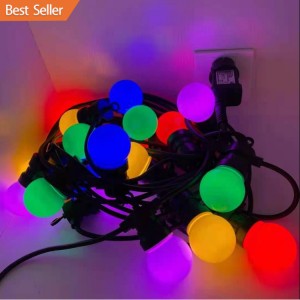 24V G45 LED Solar Light String 5-10m e nang le RGB Colorful Lamp