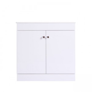 High Gloss White Finishing Bathroom Cabinet Ceramic with Sink Basin and Vanity Combo unit for Home Furniture