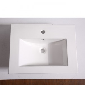 Modern Wall Hung Bathroom  Vanities with Single Sink Cabinet Unit and 2 Drawers, Custom white Color