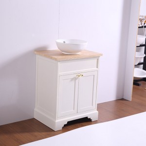 Retro vanity cabinet with White Ceramic Countertop Basin Unit  and 2 Soft Close Hinge Doors