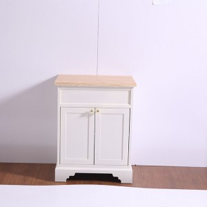 Retro vanity cabinet with White Ceramic Countertop Basin Unit  and 2 Soft Close Hinge Doors