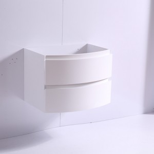Modern Arcuated Floating Single Sink Bathroom Vanity  with 2 Gloss White Painting Drawer Cabinet and Soft Close Runner