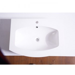 Modern Arcuated Floating Single Sink Bathroom Vanity  with 2 Gloss White Painting Drawer Cabinet and Soft Close Runner