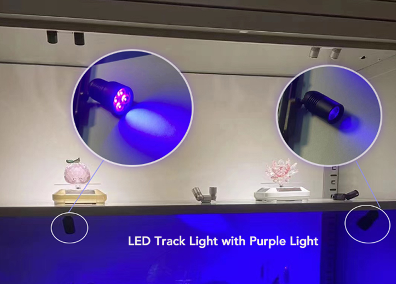 Pielāgots LED celiņa apgaismojuma korpuss — LED sliežu gaisma ar violetu gaismu