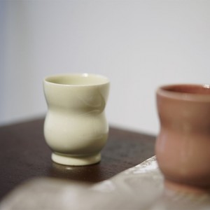 Homeware Accessories Minimalist Ceramic Pink Gourd Cup Japandi Style Designs