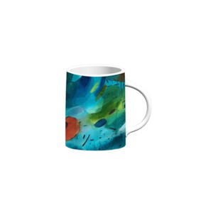 Personalised Custom Cool Art Mixed Blue Ceramic Mug Response Series 5 by Nicola Fouche