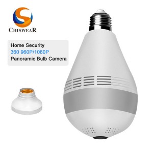 A legjobb otthoni biztonsági CCTV rendszer 360 panoráma kamera 1080P LED villanykörte kamera éjszakai látással