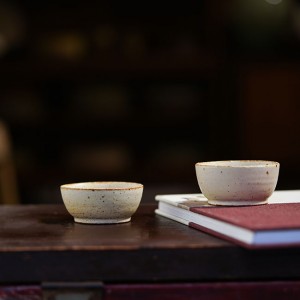Rough Texture Hand Made Craft Pottery Stoneware Tea Bowl Japandi Style Designs