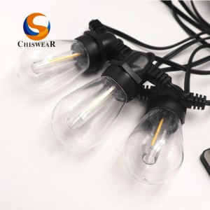 Outdoor Waterproof 110V ຫມໍ້ໄຟແສງຕາເວັນ LED String Light 27FT String length Extendable