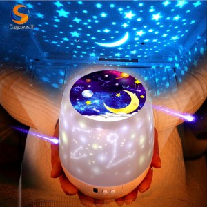 360 Rotation Star Dream Space Galaxy Light, Galaxy-projektor med stjerneskudd og andre fester, beste gave til babyens soverom, 5 sett med film
