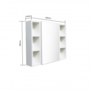 White Melamine Bathroom Vanity Partition with matching Mirror Cabinet