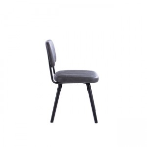Minimalist and Simple Design Faux Pu Leather Dining Chairs with Black Wood Legs