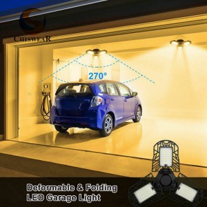Najkvalitetnije 60W trokrilno sklopivo sklopivo visoko svjetlo za garažu za skladište, radionicu, dvorišno svjetlo