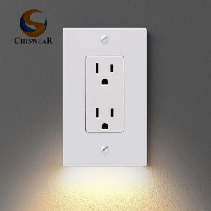 Outlet Wall Duplex Outlet Cover Plate With LED Night Lights Guide Light With Motion Sensor For The USA Market
