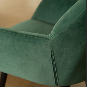 Best Fabric Material Dining Room Chairs, Color Dark Green Velvet Upholstered Dining room Chair Arms, Really Comfortable Reclining Chair