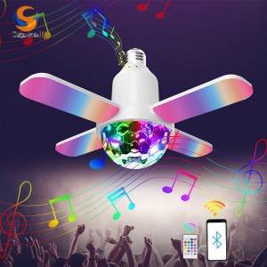 Novel Fan Shape Music Galaxy Night Light e nang le 7 Colorful Blend, Magic Ball, Starry SkyDome Cover Projector Lamp Support Bluetooth Speaker