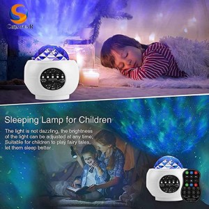 Projektor 4 v 1 Led Galaxy Starry Night Light, vrtljivi projektor Starry Night Light z glasbenim zvočnikom Bluetooth in daljinskim upravljalnikom za otroke, strop v spalnici, okras za zabavo