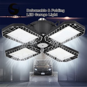 Beste Kwaliteit E26/E27 Universele Basis 40W,60W,80W Verstelbare 90 Hoek 4 Panel LED Vervormbare Plafond Garage Verlichting 6200 Lumen