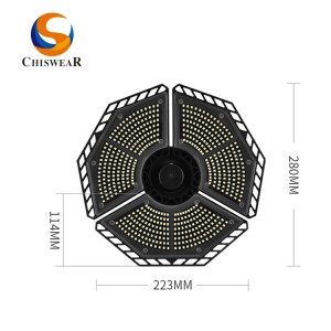 Najkvalitetnije 100W, 60W, 30W podesivo 90° 3 krilo NLO deformabilno LED visoko garažno svjetlo E26/E27 univerzalni standard