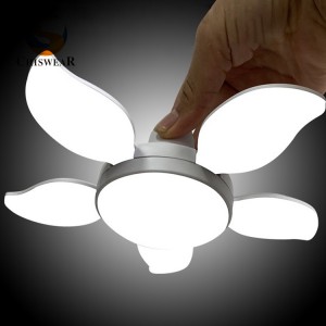 Best Quality One-stop Customize Mango 3,4,5 Leaf Fan 60W 100W E27 Universal Interface Led Deformable Blade Ceiling Garage Light Bulb