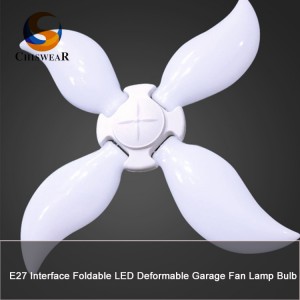Bedste kvalitet One-stop Customize Mango Leaf Ventilator 30W 60W 100W Led Deformerbar Foldbar Blade Loft Garage Lampe Pære