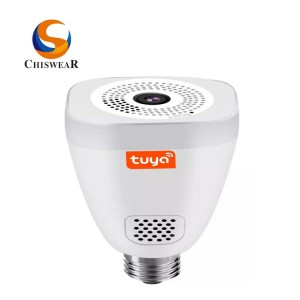Tuya 360 Degrés Sans Fil Panoramique Sécurité À Domicile WiFi CCTV Fisheye Deux Voies Audio E27 Ampoule Lampe
