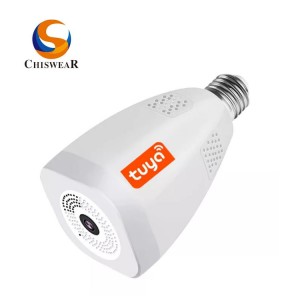 Tuya 360 Grad Wireless Panorama Home Security WiFi CCTV Fisheye Two Ways Audio E27 Birnenlampe