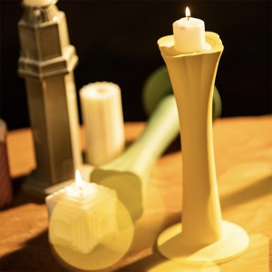 Ceramic Pillar Candle Holders Gorgeous-shaped Art Creative Yellow,Green,White