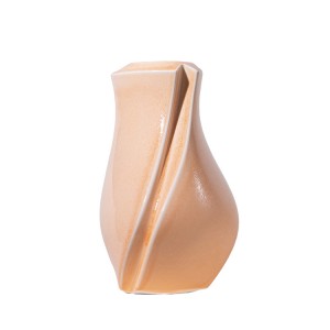 Tangent-shaped Art Creative Pink Flower Ceramic Vase