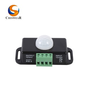 12V, 24V Micro PIR senzor gibanja stikalni modul z gumbom za nastavitev podnapisov, nadzor zakasnitve izklopa, svetilka za LED trak