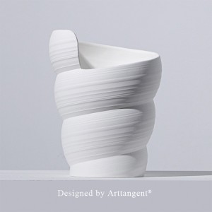 Conch-shaped Art Creative  White Flower Seaconch Ceramic Vase