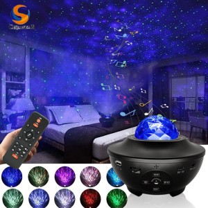 Romantični projektor za oblake zvijezda i oceana, noćno svjetlo za projektor Sky Star s muzičkim Bluetooth zvučnikom i daljinskim upravljačem, kao poklon za najbolju rođendansku zabavu, spavaću sobu