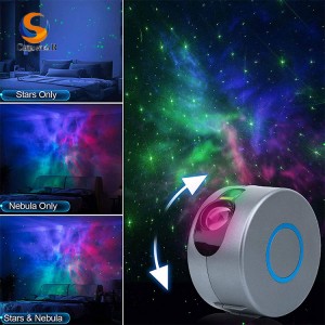 Aurora Starry Night Projector Light miaraka amin'ny Nebula Starry Night Light, Star, Nebular, miaraka amin'ny 15 Light Effective Projection ho an'ny efitra fatoriana sy ny fihaingoana fety