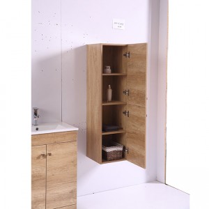 Woodgrain Melamine Bathroom Sink Vanity and Narrow Wall Hung Bathroom Cabinet