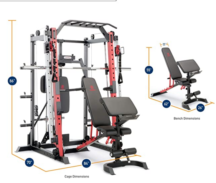 Smith Machine Cage System Home Gym Multifunction Rack, Customizable Training Station