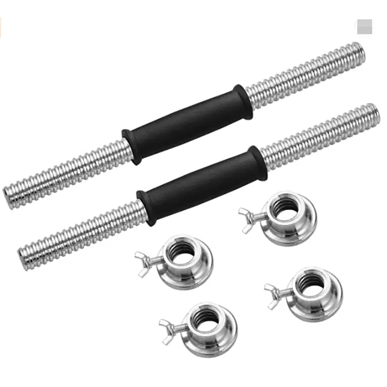 1 Pair Dumbbell Bars mei 4 Dûbele Safety Nut Barbell Weight Lifting Bars foar Outdoor Home Gym Training Oefeningen
