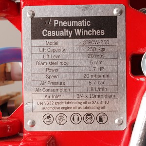 Pneumatic Tripod Casualty Winches