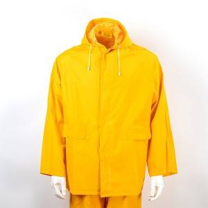 Marine PVC Rain Suit with hood Yellow