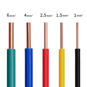 (ZR)BV 1,5/2,5/4/6mm² 450/750V Lågspännings flamskyddande enkelkärnig koppartråd för hemförbättringsteknik