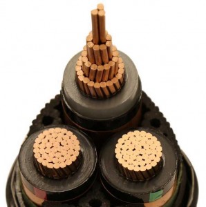 YJV22 8.7-35KV 25-400mm² 1-3 nüvəli Orta və yüksək gərginlikli zirehli polad lent çarpaz bağlı mis nüvəli elektrik kabeli