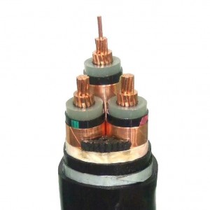 YJV22 8,7-35KV 25-400 mm² 1-3 žilni srednje in visokonapetostni napajalni kabel z oklepnim jeklenim trakom z zamreženim bakrenim jedrom