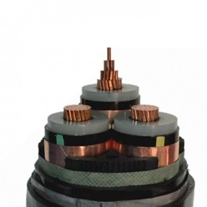 YJV22 8.7-35KV 25-400mm² 1-3 kerno Meza kaj alta tensio kirasa ŝtala bendo kruc-ligita kupra kerna elektra kablo