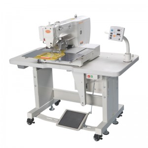 China New Product Automatic Label Attaching Pattern Sewing Machine with Sliding Foot Device Ss-2210-CH