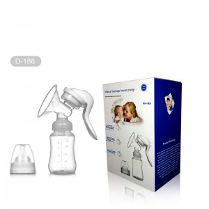 D-188 High Quality Portable Manual Breast Pump na may Silicone Pipe