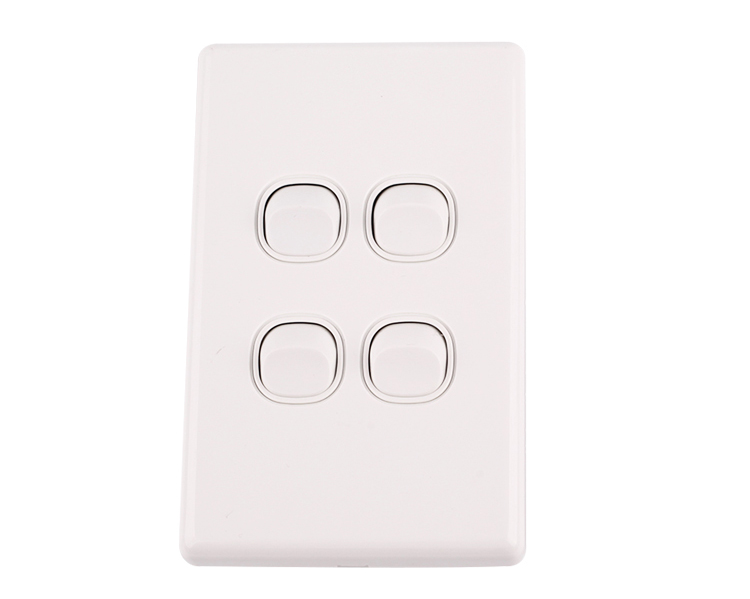 SAA Approval wall switch four gang light switch 250V 16A Vertical DS607V Featured Image