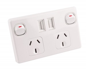 Australia standard USB outlet double wall socket with 5V 2.1A USB charging