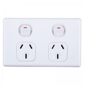 DS715 AS/NZS standard 250V 10A SAA approved double switch socket gpo