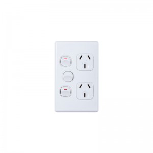 AU New design 250V 10A wall electric switch and socket double powerpoints with extra switch
