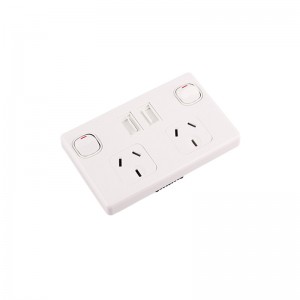 AS/NZS Australia electrical USB wall socket outlet 250V 10A with USB ports 5V 2.1A
