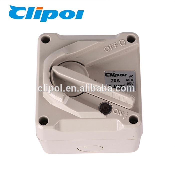 Power isolator switch outdoor IP66 industrial small single phase 20a isolator switch